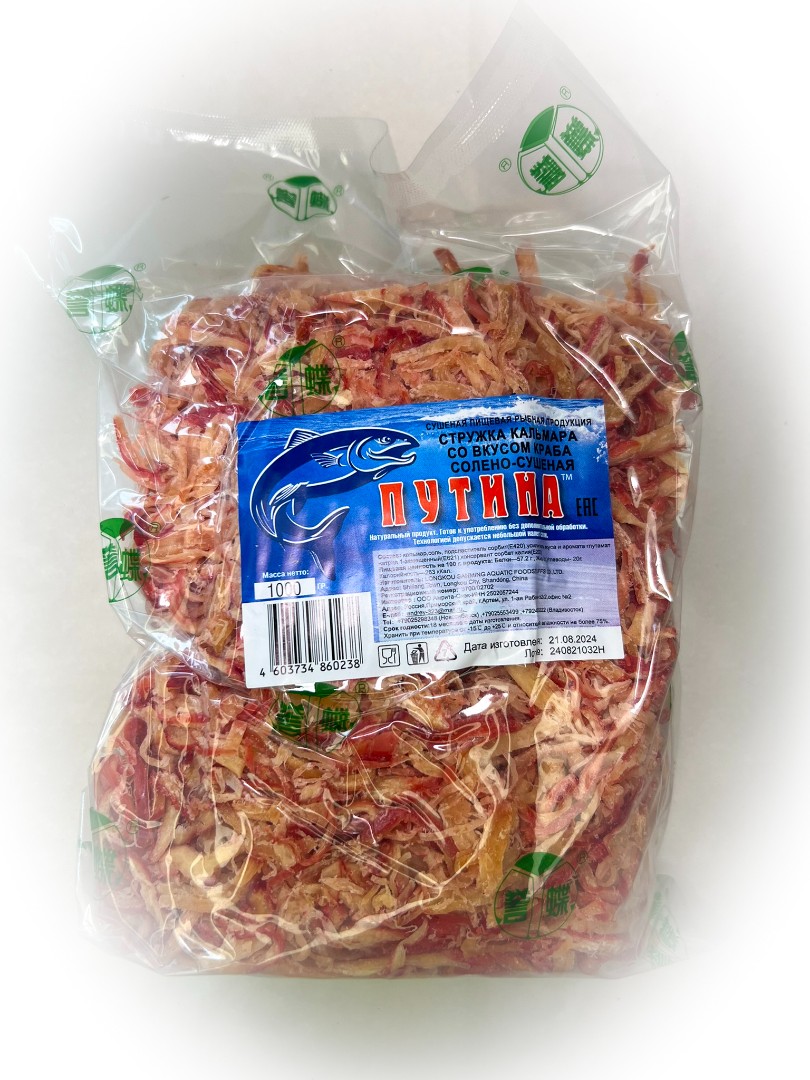 Кальмар стружка со вкусом краба "Розовая" (ПУТИНА) в Улан-Удэ
